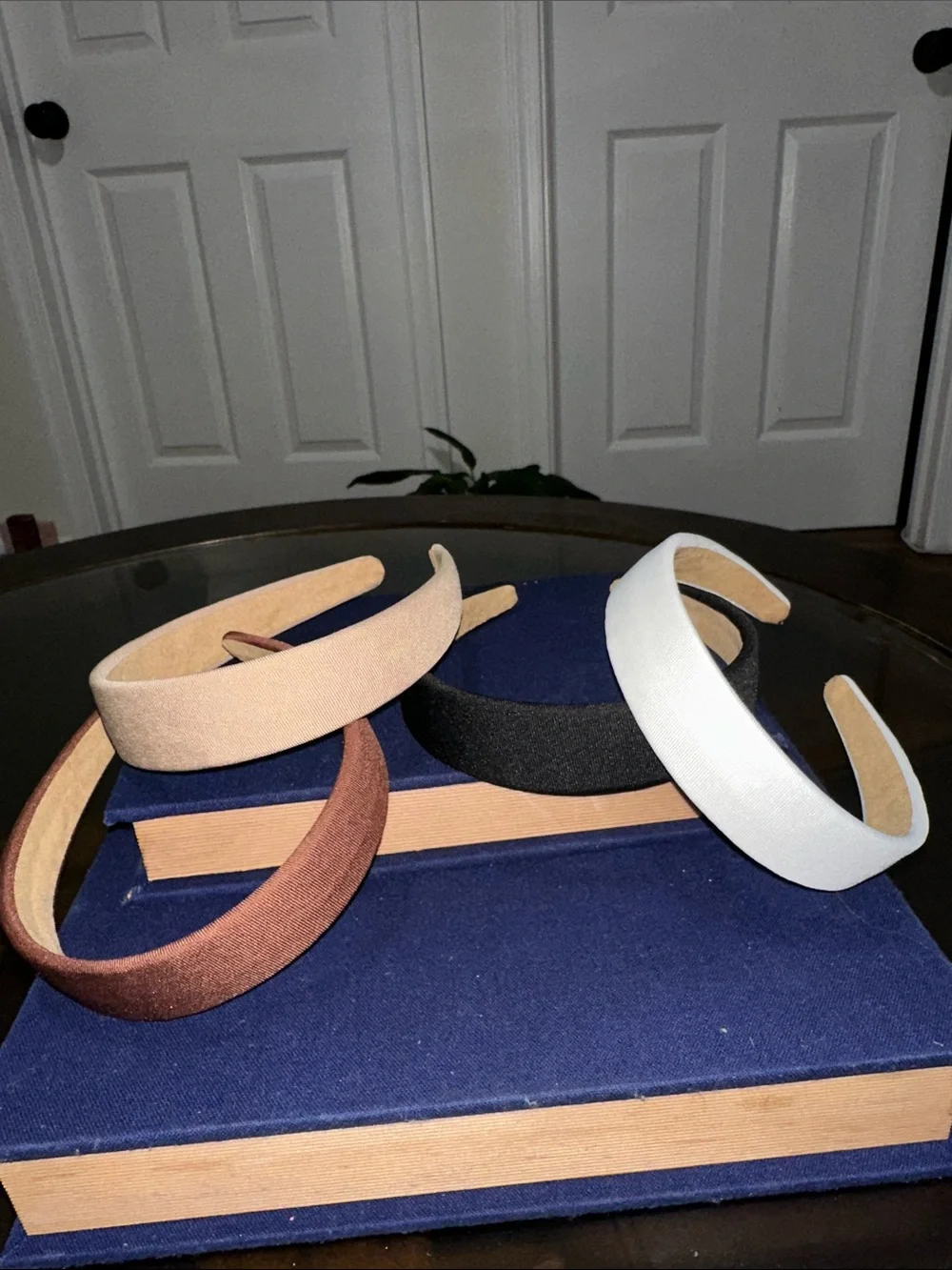 Classic Wide Fabric Headband Set - White, Black, Tan, Brown
